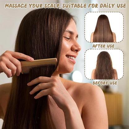 1pc Handmade Bamboo Anti-Static Combs Set, Natural Bamboo Comb for Women Men Hair, Beard Wood Combs For Teasing Strands