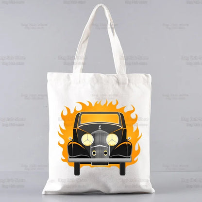 Good Omens Grow Better Reusable Shopping Bag Women Canvas Tote Bags Printing Eco Bag Cartoon Shopper Shoulder Bags