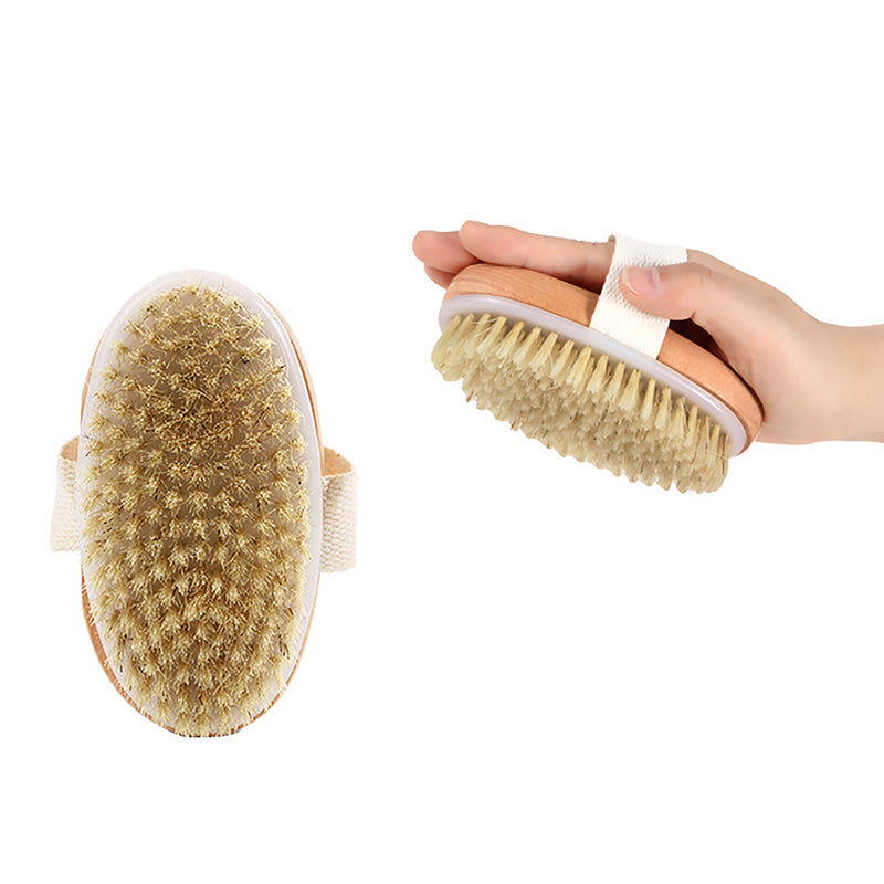 Dry Brush: Natural Bristle Body Brush - Exfoliate & Smooth Skin