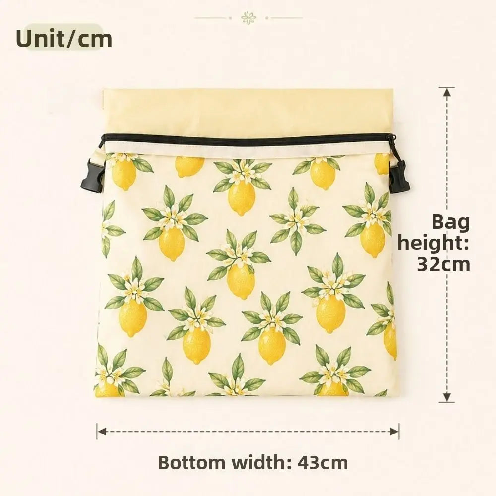 Cotton Beeswax Bread Bags Lock Closure 43x33 Bread Storage Bag Removable Inner Bag Bread Pattern Beeswax Coated Bags Kitchen Use