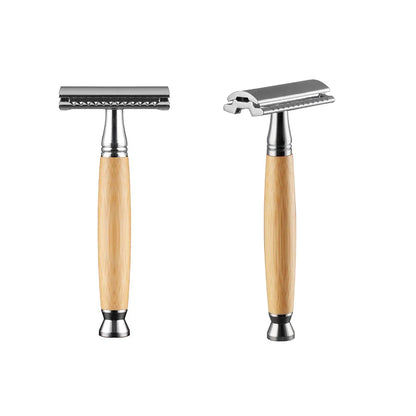Double Edge  Razor, Wood Zinc Alloy Handle Razor, Eco Friendly Safety Razors for Women/Men Ladies Shaver
