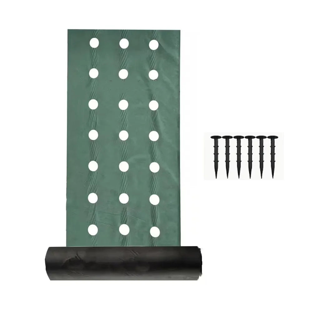 Pre-punched Holes Perforated Grass Proof Cloth Double Layer Breathable Permeable Weed Barrier Cloth Biodegradable