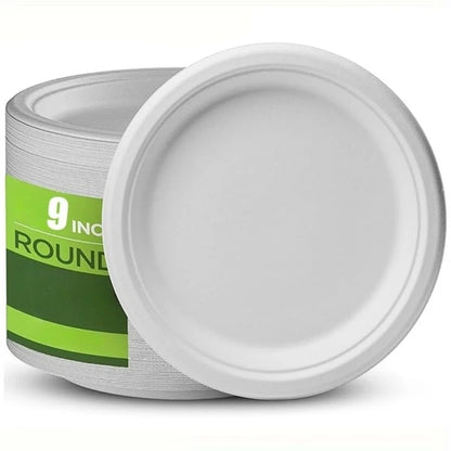 Biodegradable 9" Paper Plates - Party & Picnic Essential