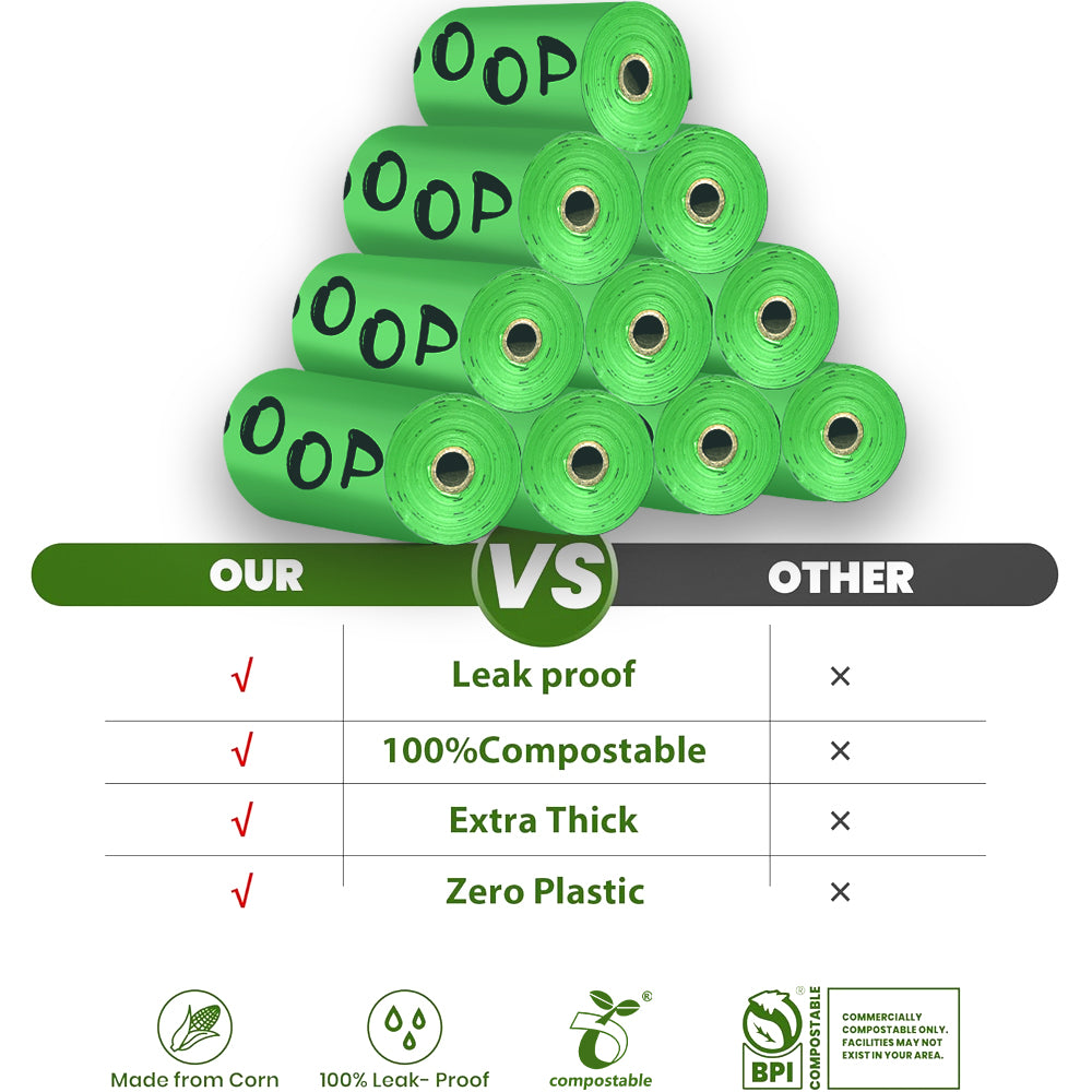 Compostable Dog Poop Bags - Leakproof & Eco-Friendly