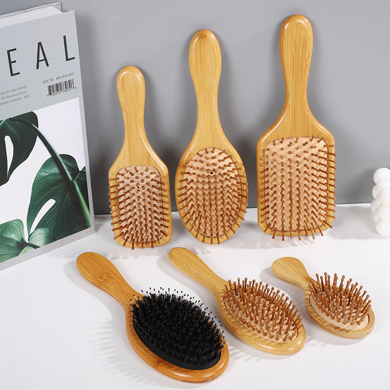 Bamboo Hair Brush: Anti-Static Scalp Massage Comb